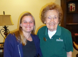 Meghan McCormick with a resident at Wellspring Senior Living Knoxville TN