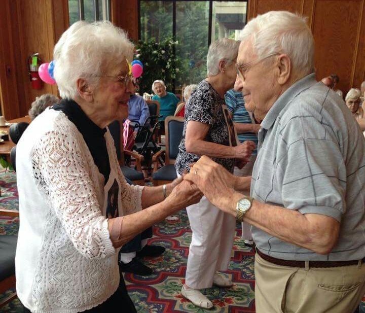 Residents dancing